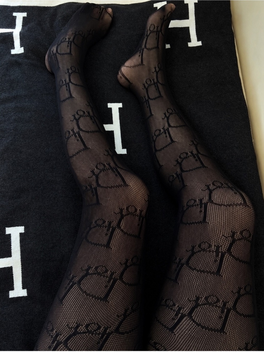 Luxury Dior Print Pishnet Style Stockings Tights Pantyhose